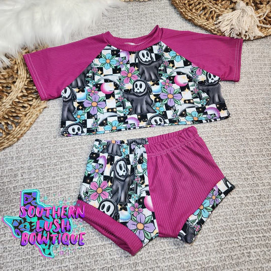3T Crop and Shorties Set