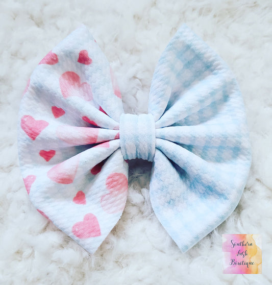 HEARTS AND BLUE PLAID
