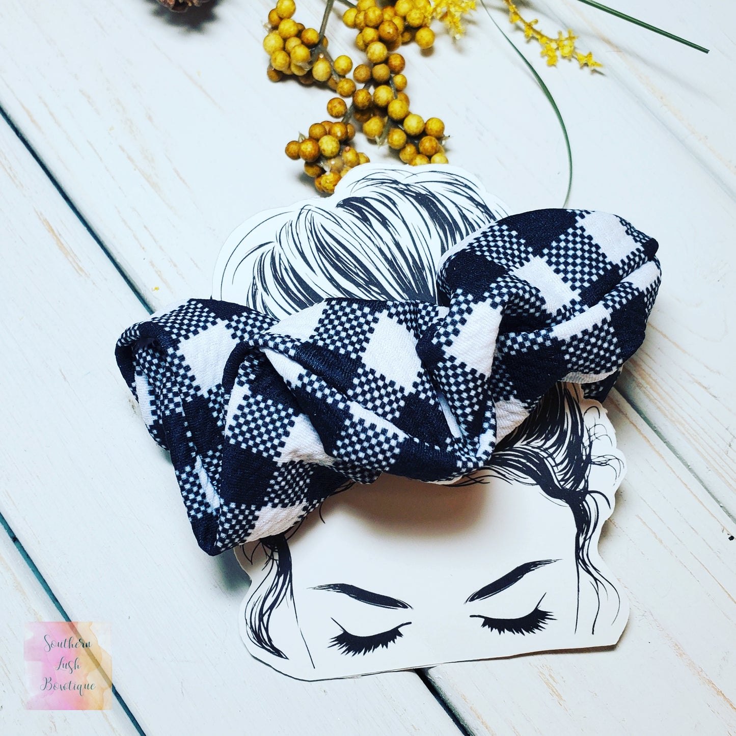 SMALL BLACK AND WHITE GINGHAM