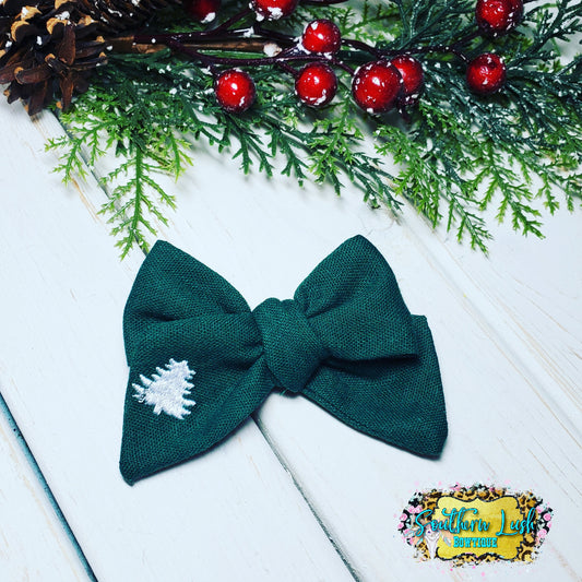 GREEN WITH EMBROIDERED TREE
