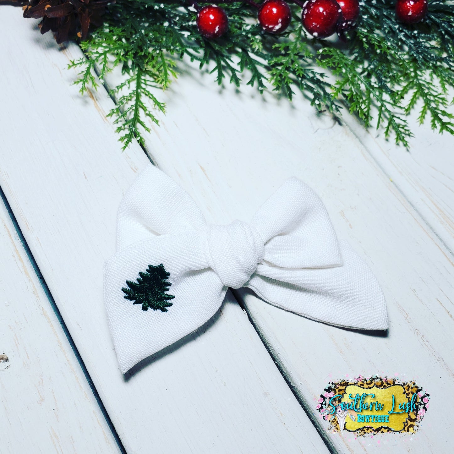 WHITE WITH EMBROIDERED TREE