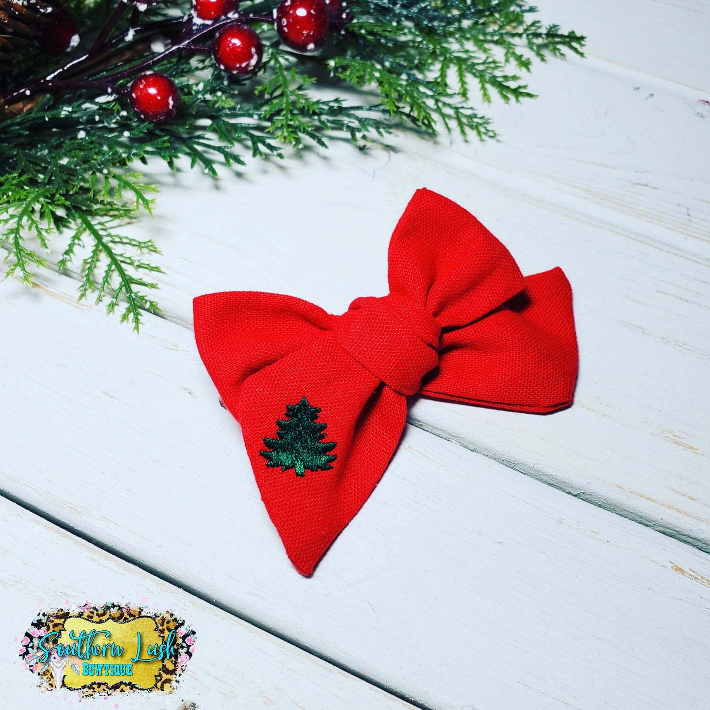 RED WITH EMBROIDERED TREE