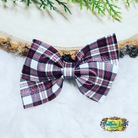 BLACK RED AND WHITE PLAID