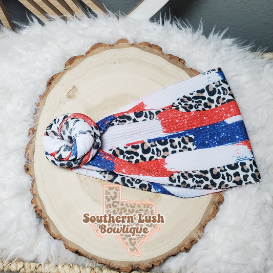 RED,WHITE AND BLUE ANIMAL BRUSHSTROKES