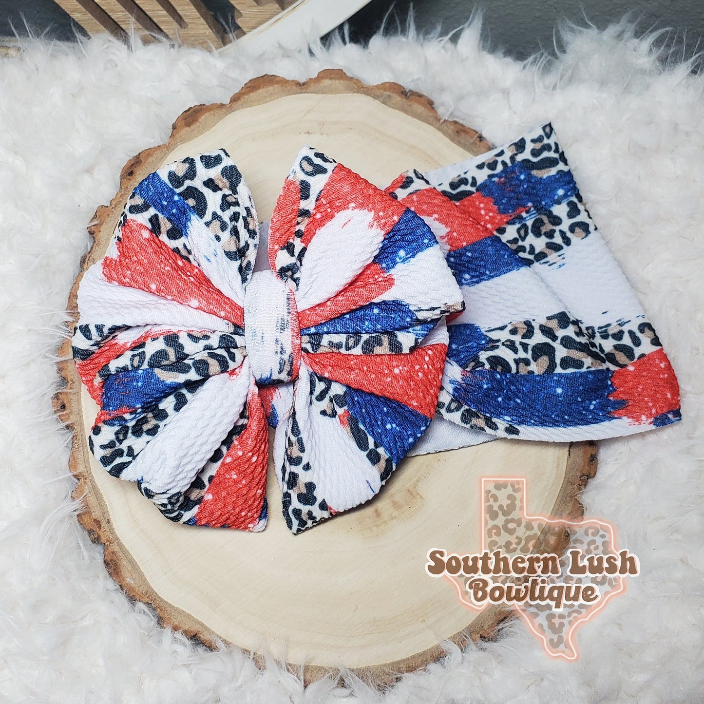 RED,WHITE AND BLUE ANIMAL BRUSHSTROKES