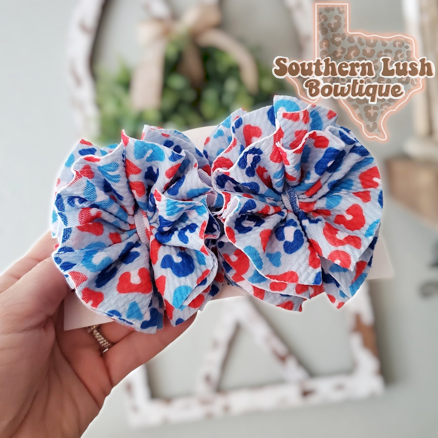 RED WHITE AND BLUE CHEETAH