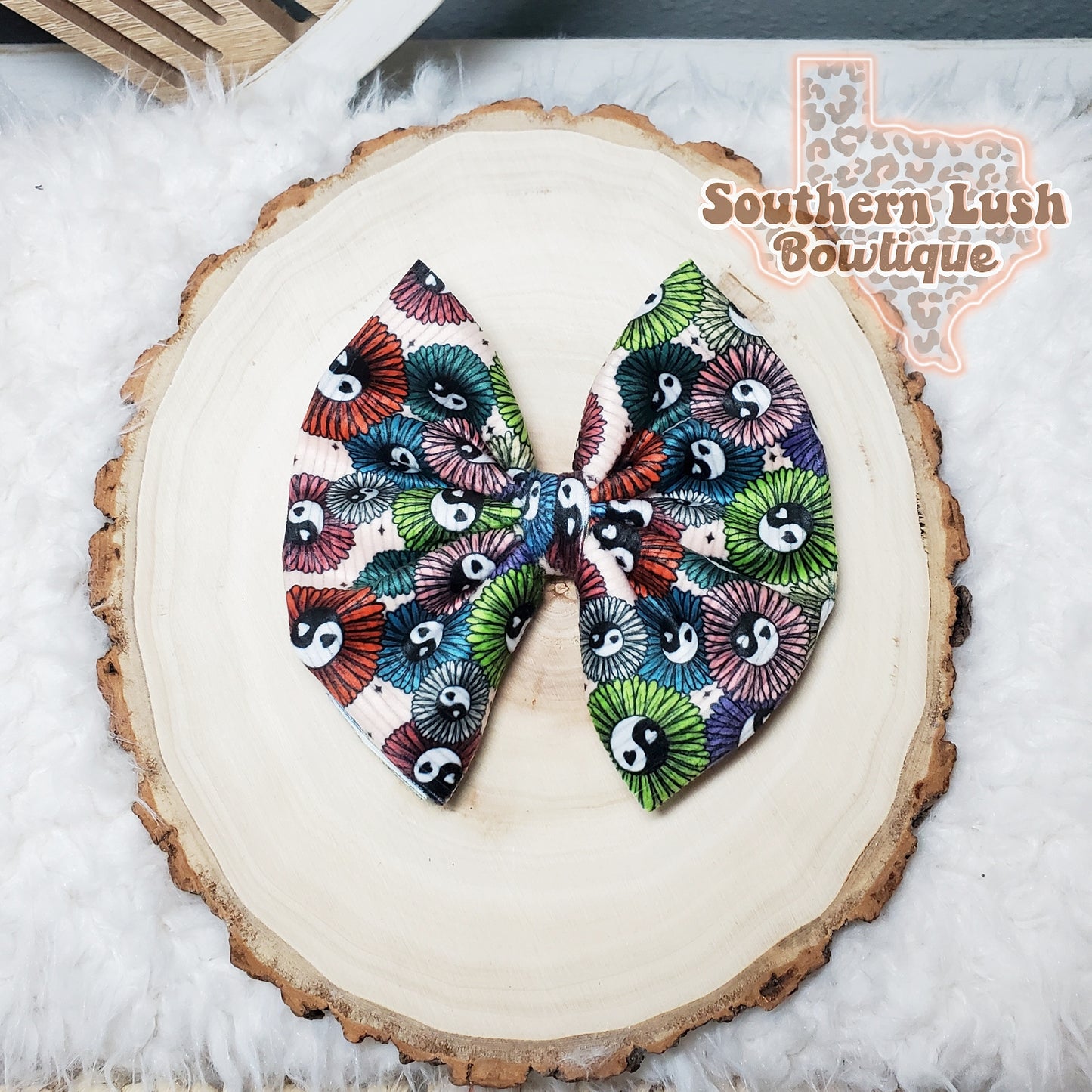 YING YANG FLOWERS( RIBBED VELVET)