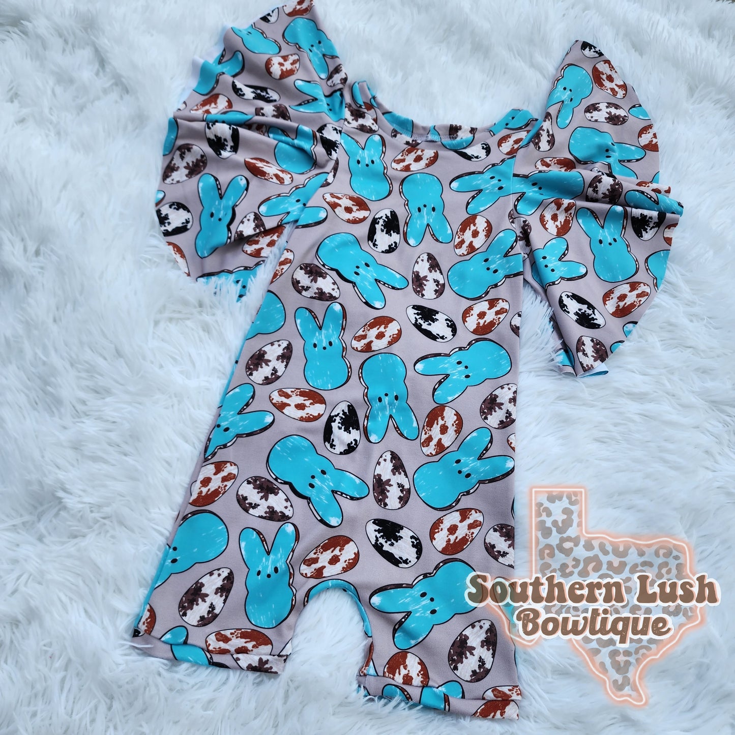 (RTS) 4T WILD WEST PEEPS FLUTTER ROMPER