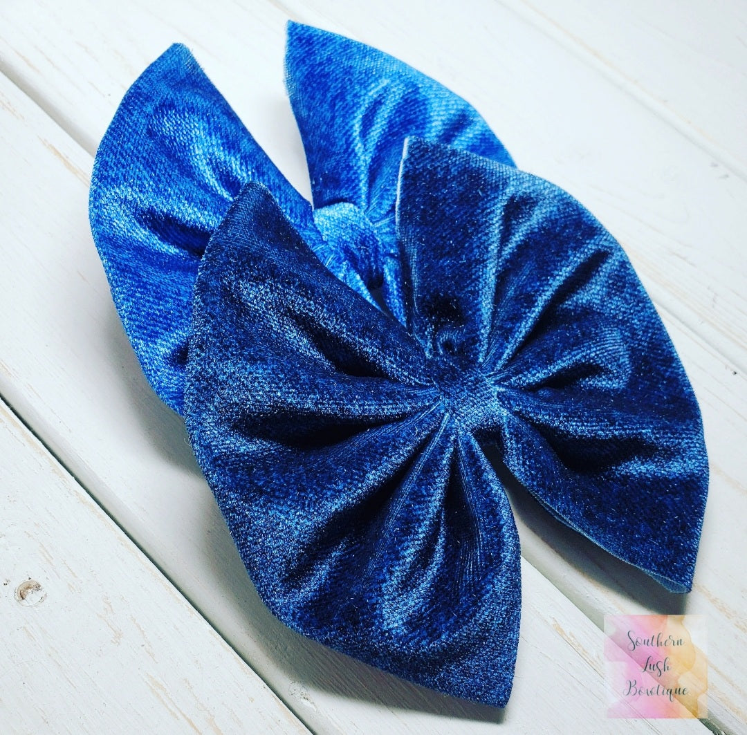 ROYAL BLUE DENIM VELVET