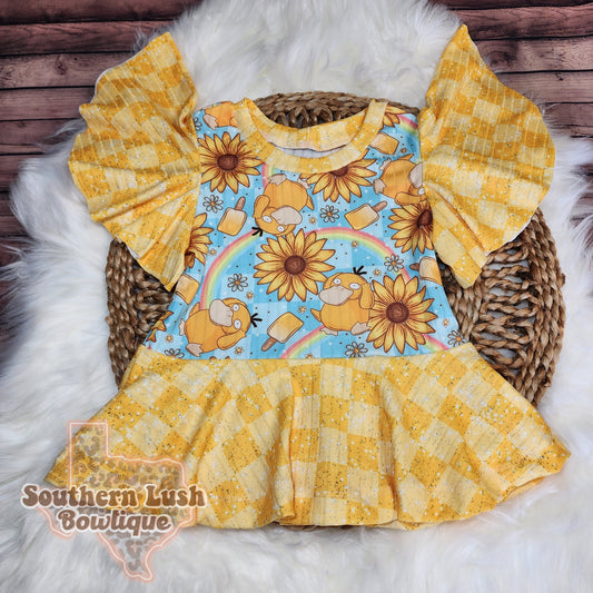 (RTS) 3T Psyduck Flutter Sleeve Peplum