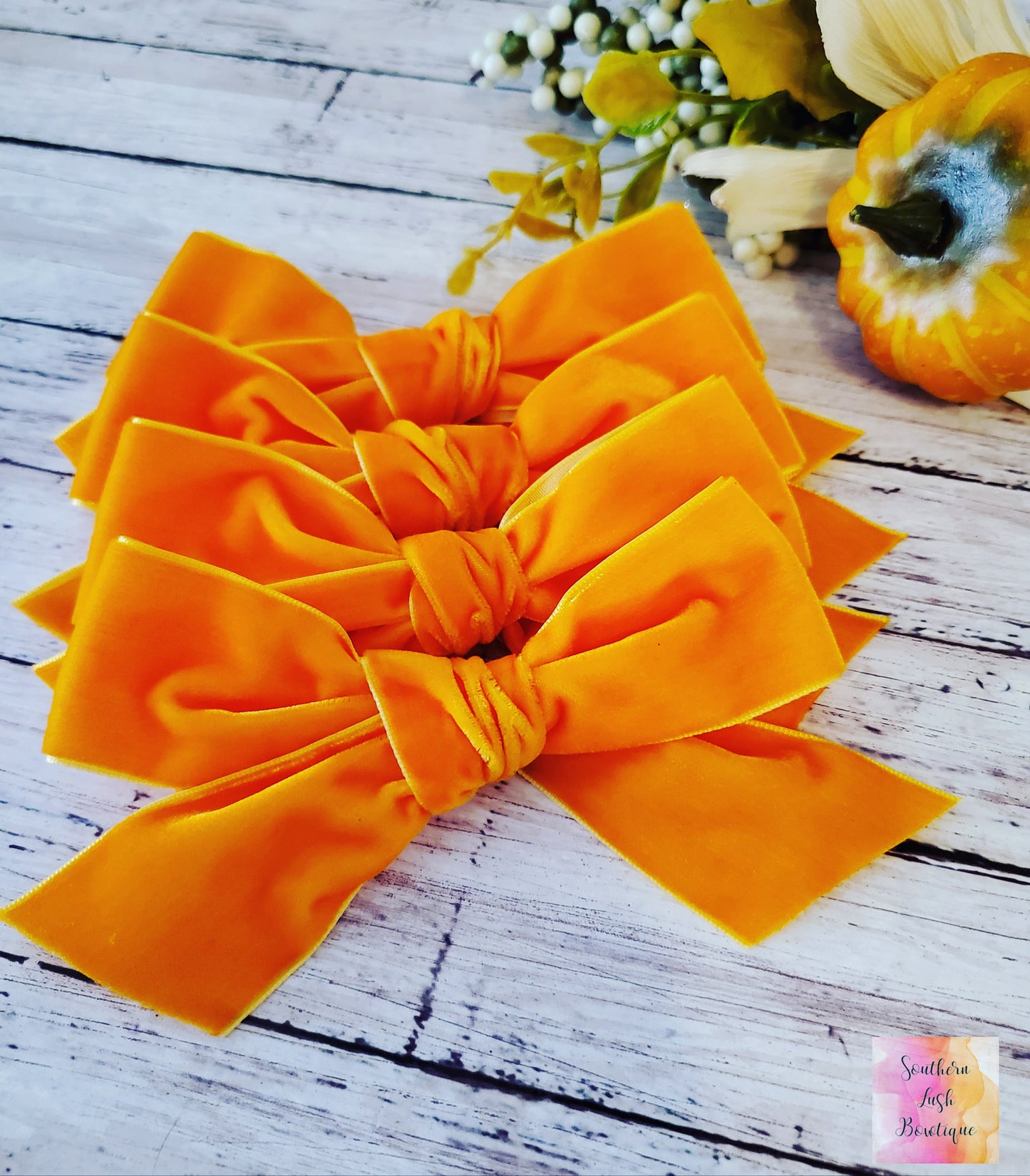 Sunkist Velvet Ribbon Bow