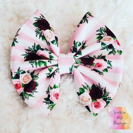 ROSES AND PINK STRIPES