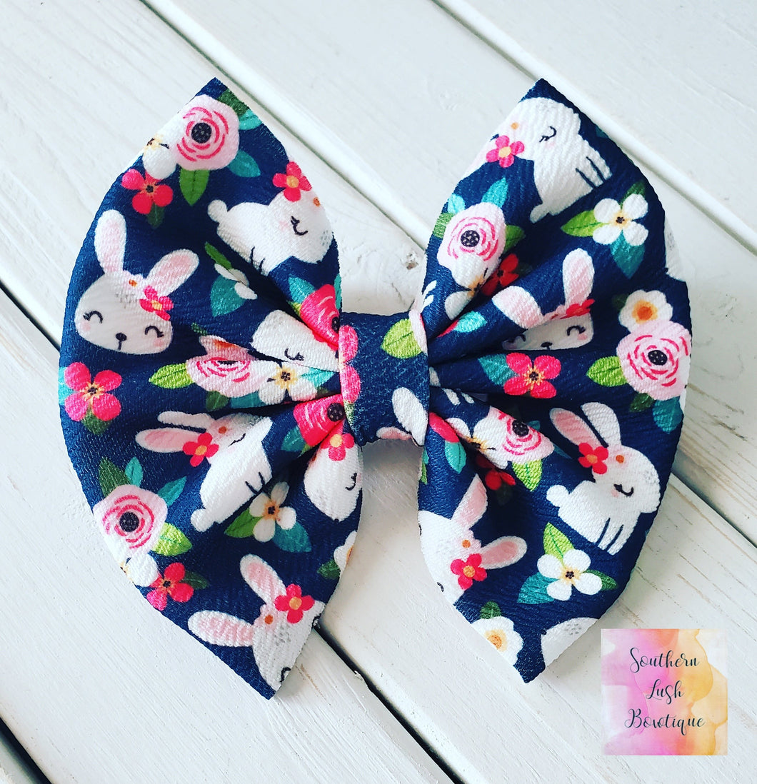 WHITE FLORAL BUNNIES