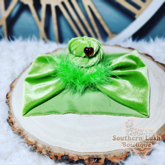GREEN MAN FUR WITH HEART( VELVET)