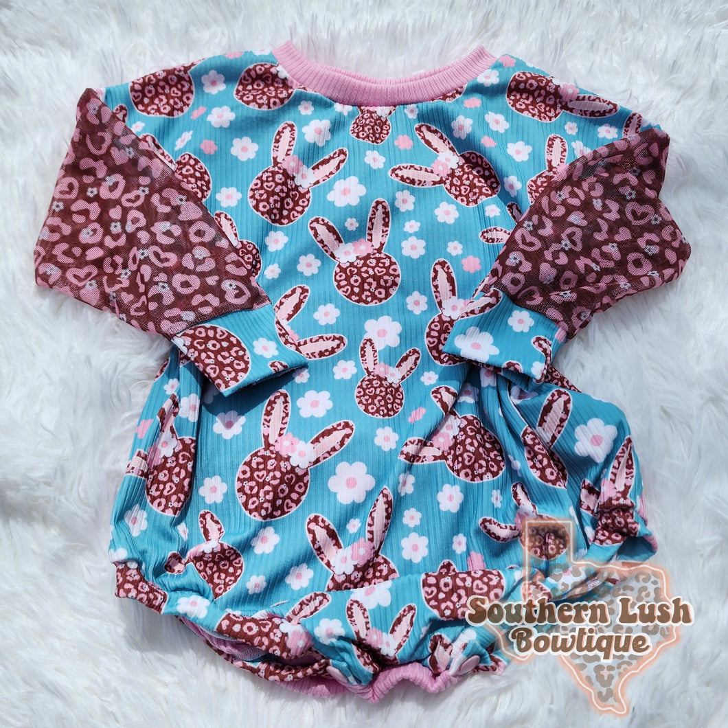 (RTS) 18/24m CHEETAH BUNNY SWEATER ROMPER