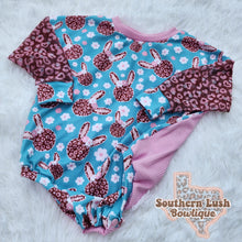 Load image into Gallery viewer, (RTS) 18/24m CHEETAH BUNNY SWEATER ROMPER
