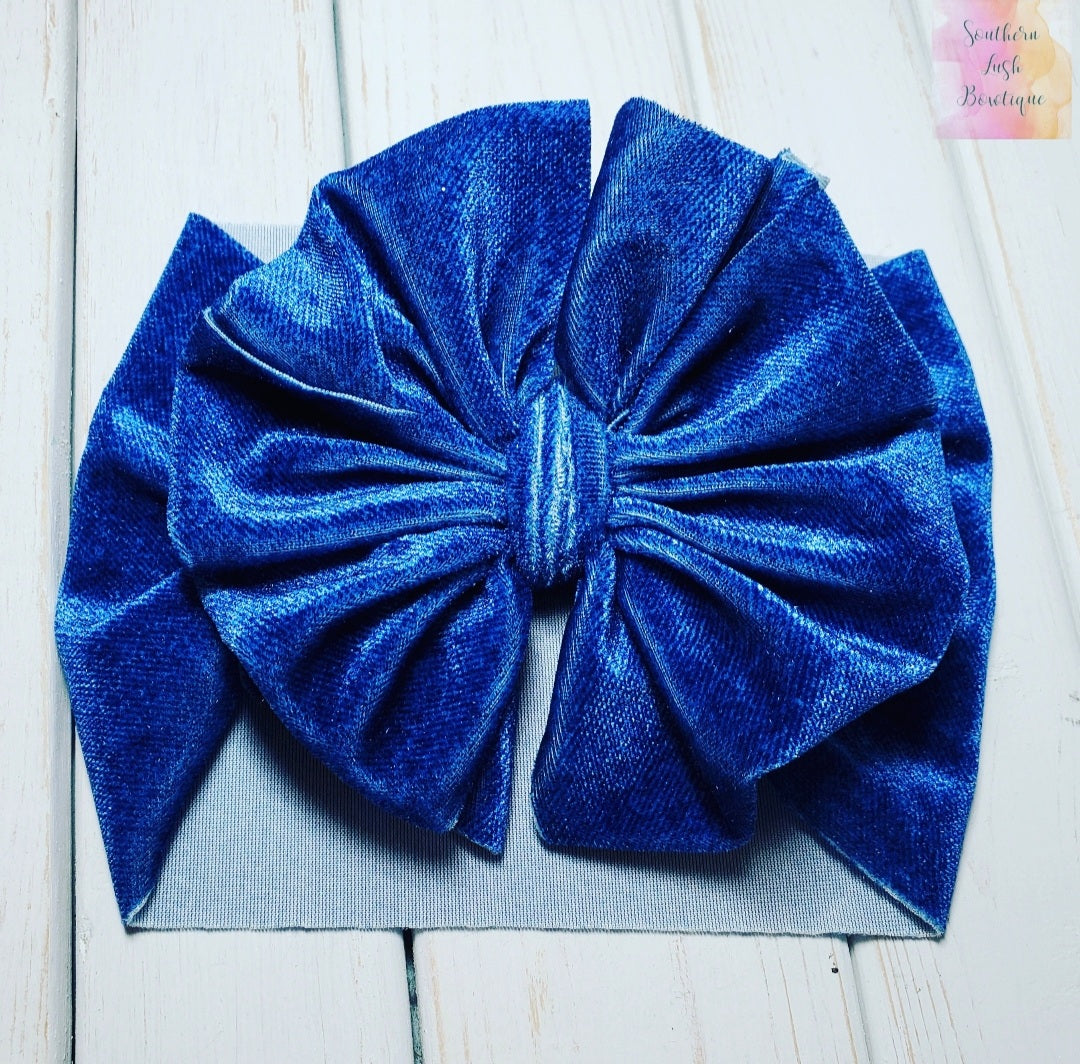 ROYAL BLUE DENIM VELVET